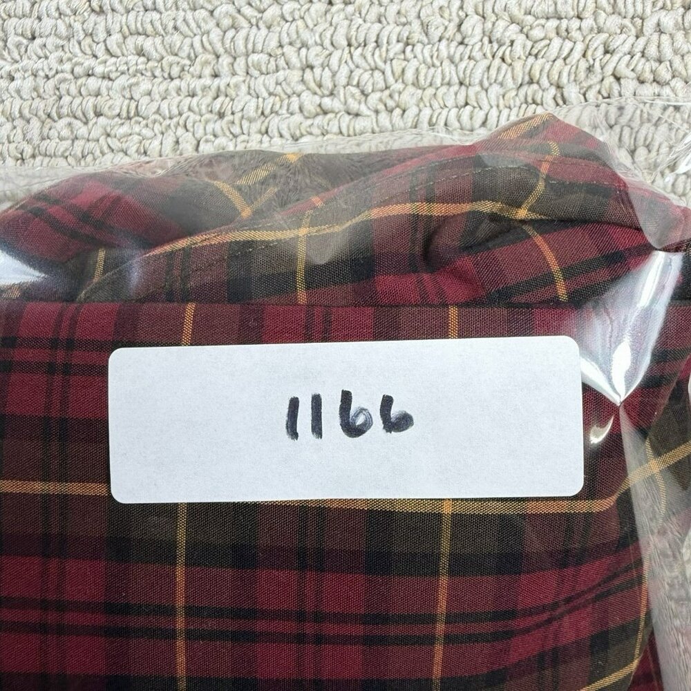 L.L. Bean Button Down Plaid Shirt Maroon Green Men’s Size XXL - Picture 8 of 8